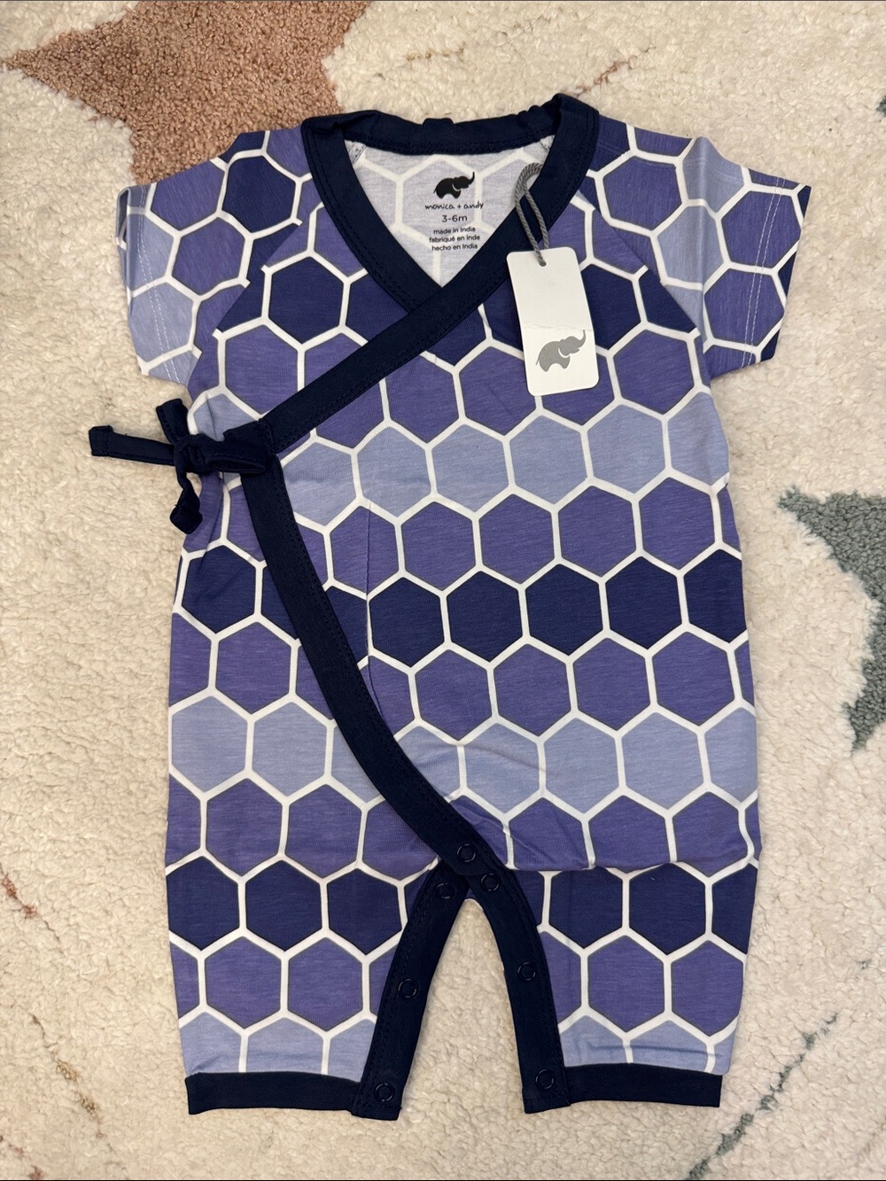 Monica + Andy Hexagon Wrap One-Piece Romper